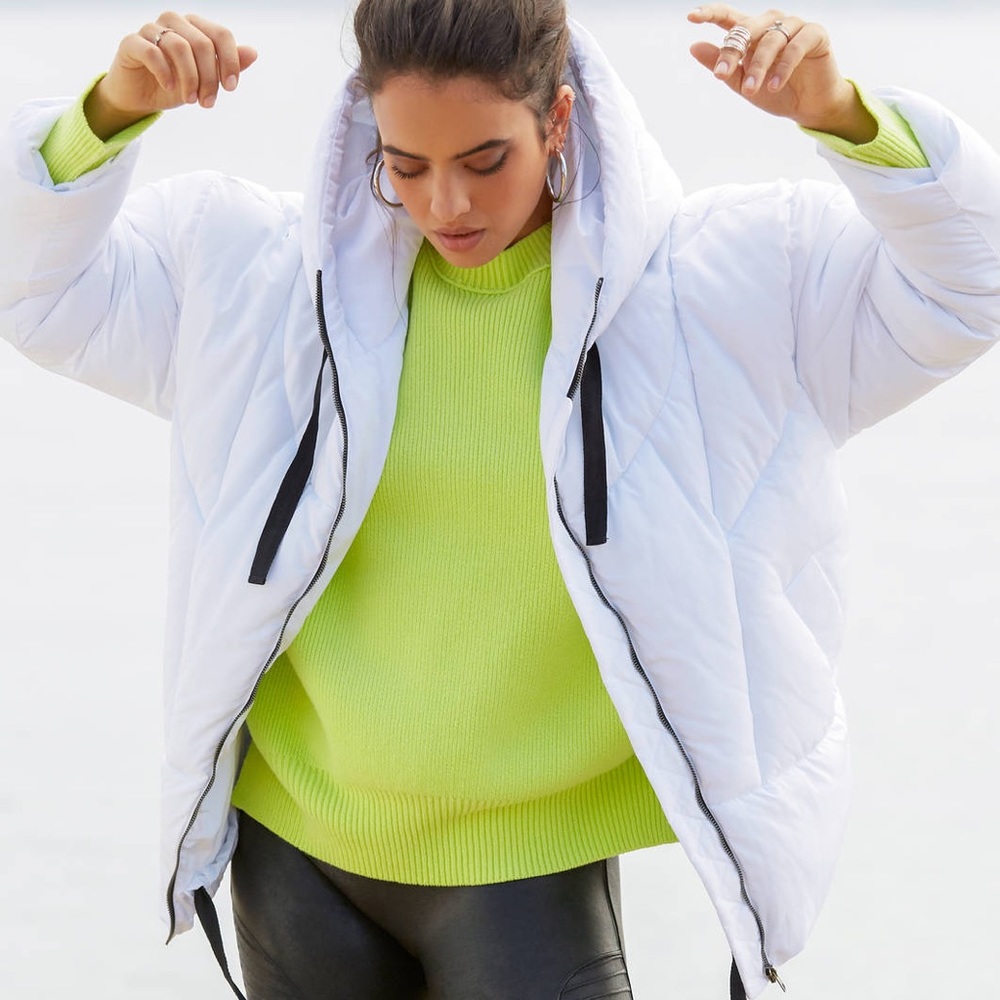 free people hailey puffer white jacket puffy